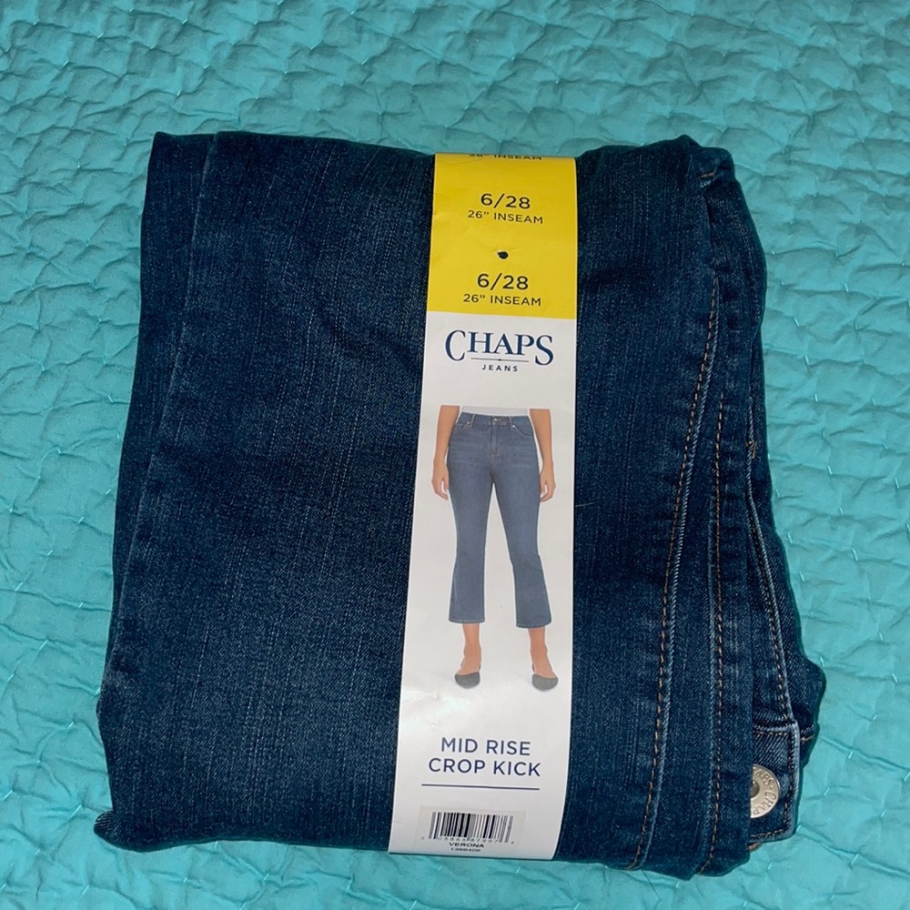 chaps mid rise cropped jeans
